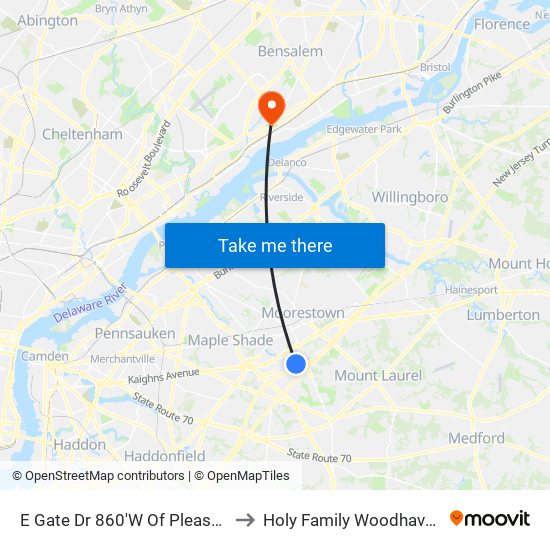 E Gate Dr 860'W Of Pleasant Valley Rd to Holy Family Woodhaven Campus map