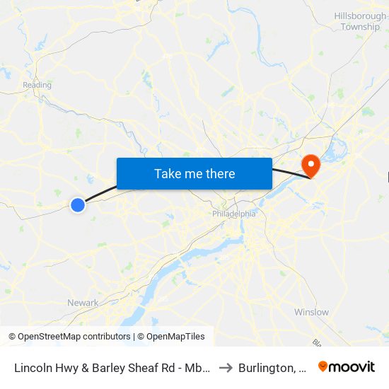 Lincoln Hwy & Barley Sheaf Rd - Mbns to Burlington, NJ map