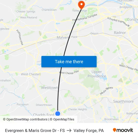 Evergreen & Maris Grove Dr - FS to Valley Forge, PA map