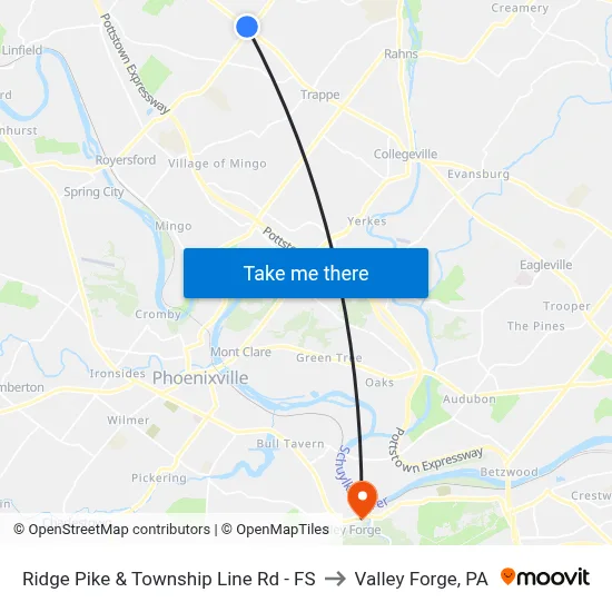 Ridge Pike & Township Line Rd - FS to Valley Forge, PA map