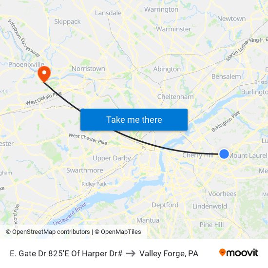 E. Gate Dr 825'E Of Harper Dr# to Valley Forge, PA map
