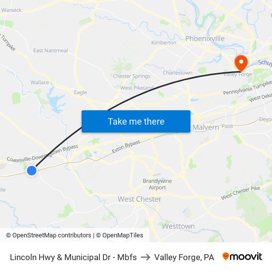 Lincoln Hwy & Municipal Dr - Mbfs to Valley Forge, PA map