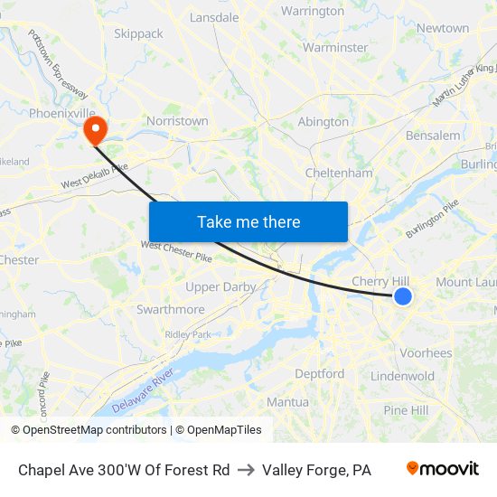 Chapel Ave 300'W Of Forest Rd to Valley Forge, PA map