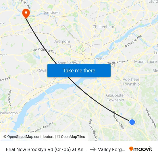 Erial New Brooklyn Rd (Cr706) at Andrews Rd to Valley Forge, PA map