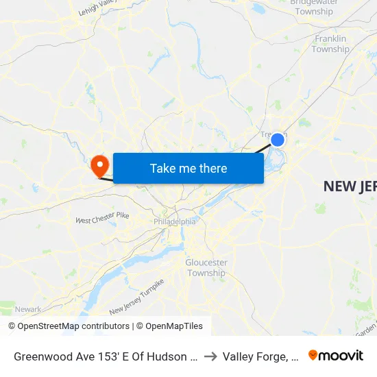 Greenwood Ave 153' E Of Hudson St. to Valley Forge, PA map