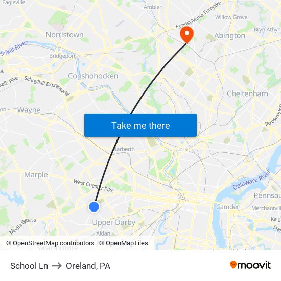 School Ln to Oreland, PA map