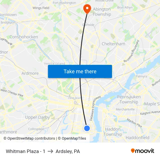 Whitman Plaza - 1 to Ardsley, PA map