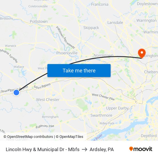 Lincoln Hwy & Municipal Dr - Mbfs to Ardsley, PA map