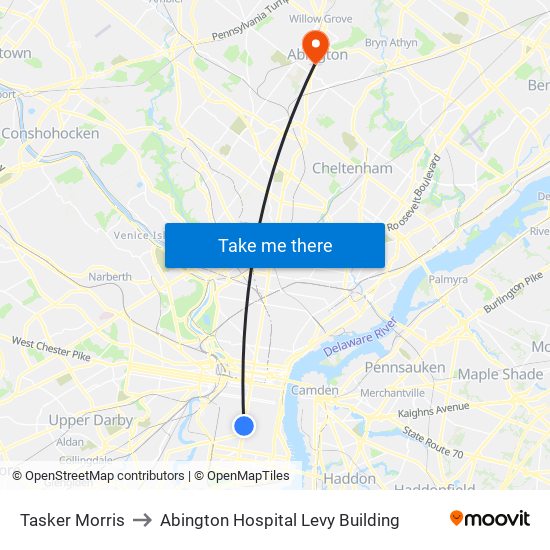 Tasker Morris to Abington Hospital Levy Building map