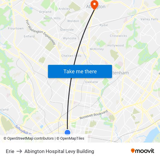 Erie to Abington Hospital Levy Building map