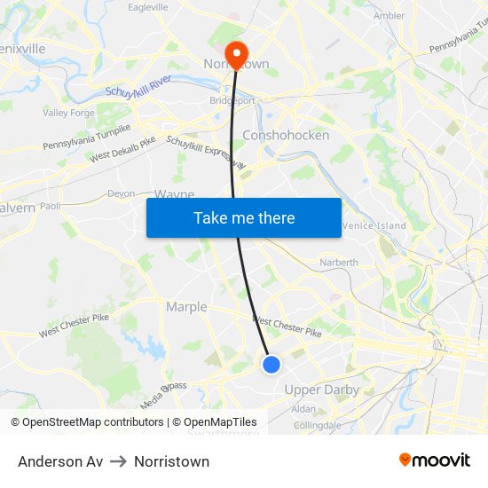 Anderson Av to Norristown map