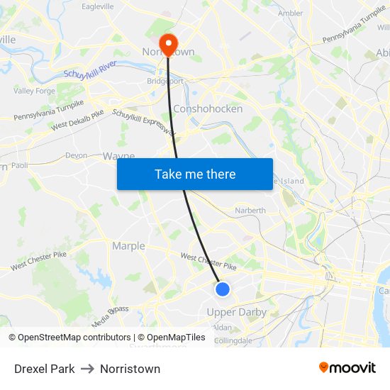 Drexel Park to Norristown map