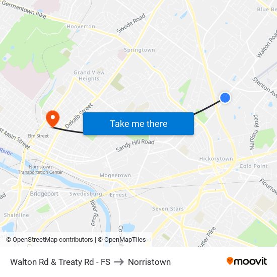 Walton Rd & Treaty Rd - FS to Norristown map