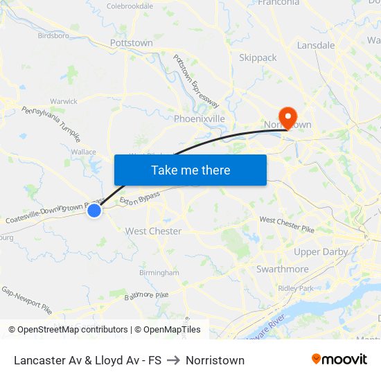 Lancaster Av & Lloyd Av - FS to Norristown map