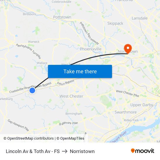 Lincoln Av & Toth Av - FS to Norristown map