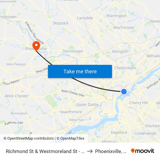 Richmond St & Westmoreland St - FS to Phoenixville, PA map