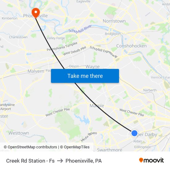 Creek Rd Station - Fs to Phoenixville, PA map