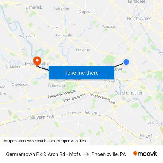 Germantown Pk & Arch Rd - Mbfs to Phoenixville, PA map