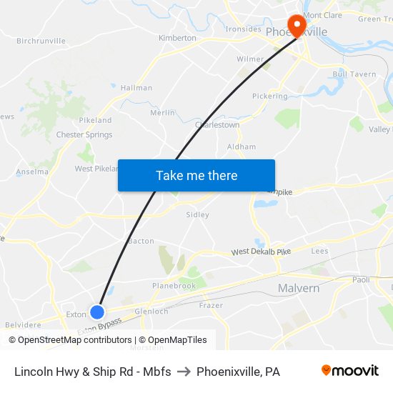 Lincoln Hwy & Ship Rd - Mbfs to Phoenixville, PA map