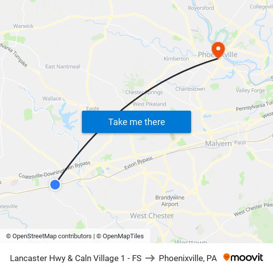 Lancaster Hwy & Caln Village 1 - FS to Phoenixville, PA map