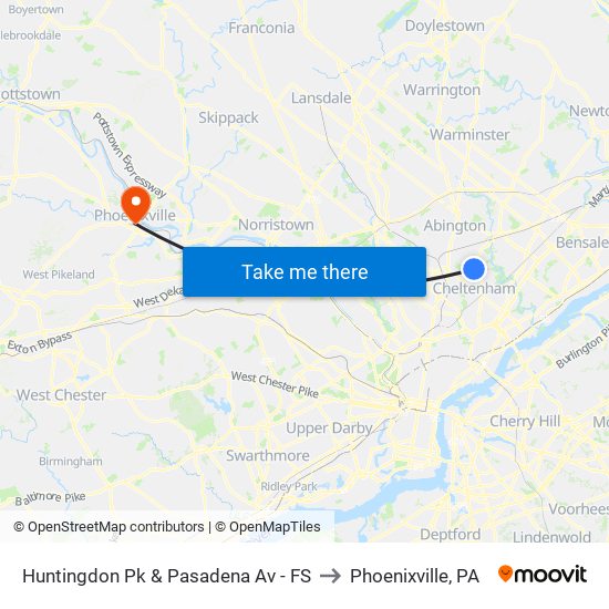 Huntingdon Pk & Pasadena Av - FS to Phoenixville, PA map