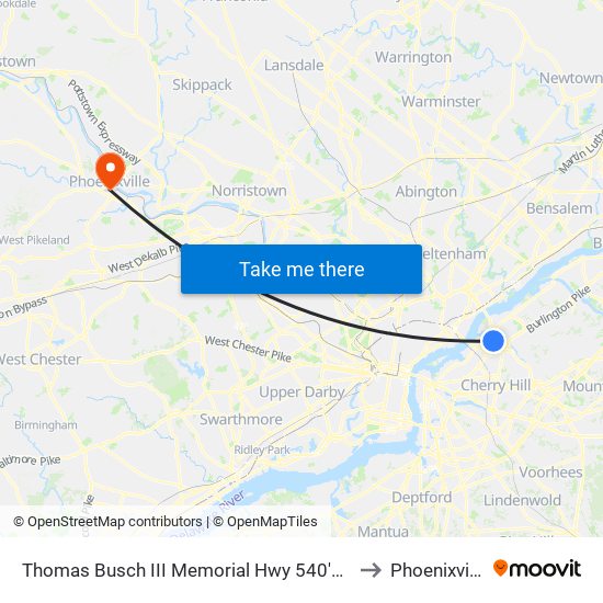 Thomas Busch III Memorial Hwy 540'N Of National H# to Phoenixville, PA map