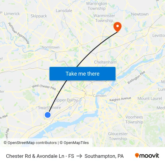 Chester Rd & Avondale Ln - FS to Southampton, PA map