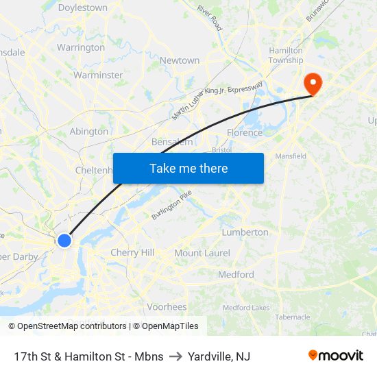 17th St & Hamilton St - Mbns to Yardville, NJ map