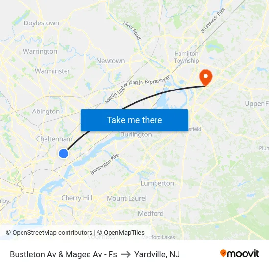 Bustleton Av & Magee Av - Fs to Yardville, NJ map