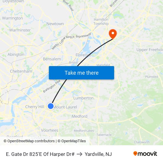 E. Gate Dr 825'E Of Harper Dr# to Yardville, NJ map