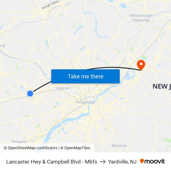 Lancaster Hwy & Campbell Blvd - Mbfs to Yardville, NJ map