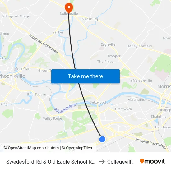 Swedesford Rd & Old Eagle School Rd - Mbns to Collegeville, PA map