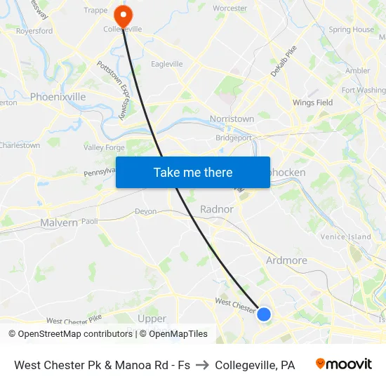 West Chester Pk & Manoa Rd - Fs to Collegeville, PA map