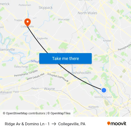 Ridge Av & Domino Ln - 1 to Collegeville, PA map