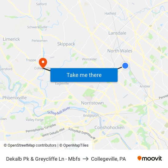 Dekalb Pk & Greycliffe Ln - Mbfs to Collegeville, PA map