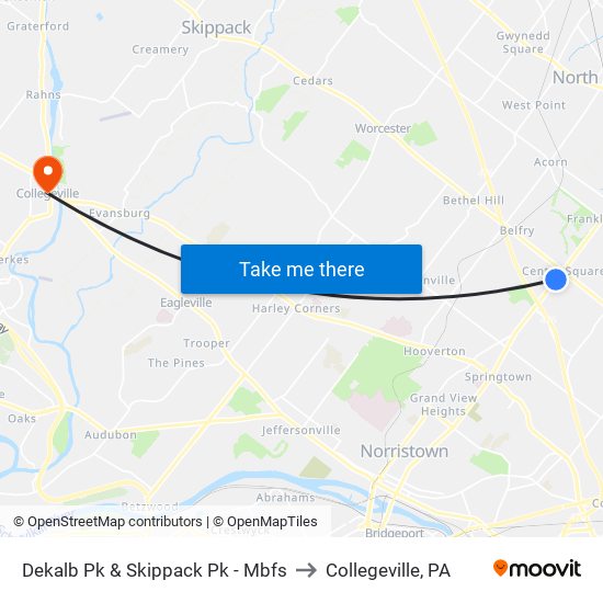 Dekalb Pk & Skippack Pk - Mbfs to Collegeville, PA map