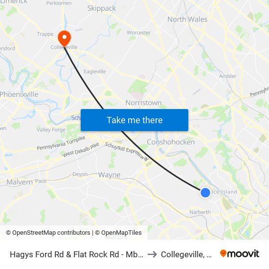 Hagys Ford Rd & Flat Rock Rd - Mbfs to Collegeville, PA map