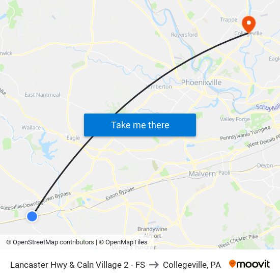 Lancaster Hwy & Caln Village 2 - FS to Collegeville, PA map