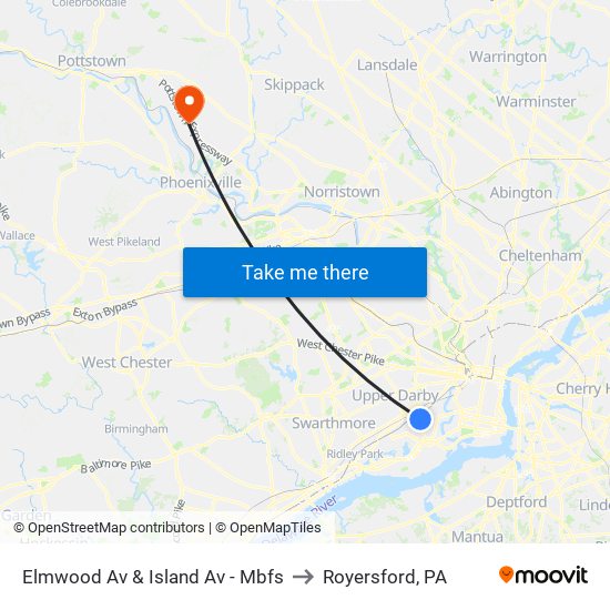 Elmwood Av & Island Av - Mbfs to Royersford, PA map