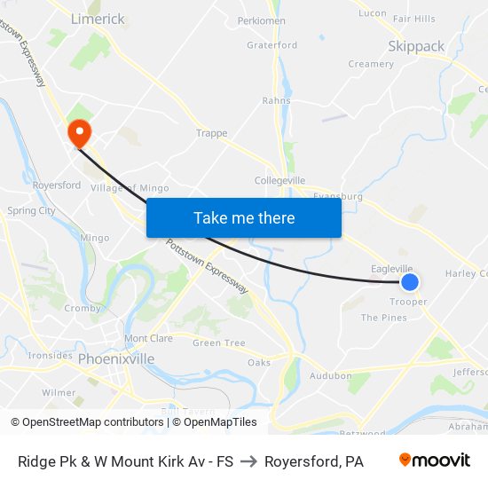 Ridge Pk & W Mount Kirk Av - FS to Royersford, PA map