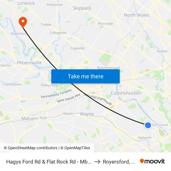 Hagys Ford Rd & Flat Rock Rd - Mbfs to Royersford, PA map