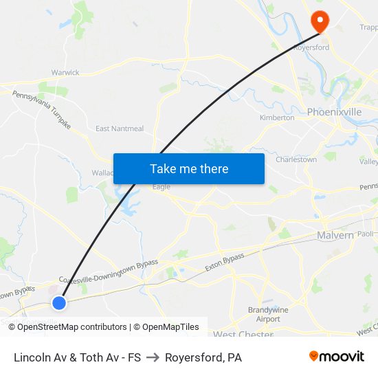 Lincoln Av & Toth Av - FS to Royersford, PA map