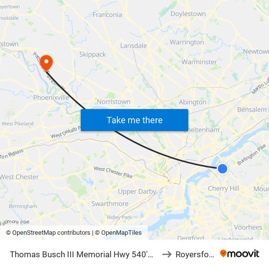 Thomas Busch III Memorial Hwy 540'N Of National H# to Royersford, PA map