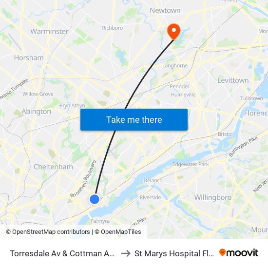 Torresdale Av & Cottman Av Loop to St Marys Hospital Floor 1 map