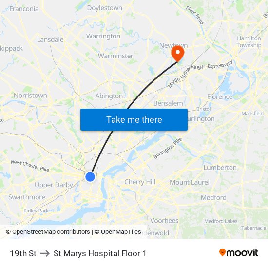 19th St to St Marys Hospital Floor 1 map