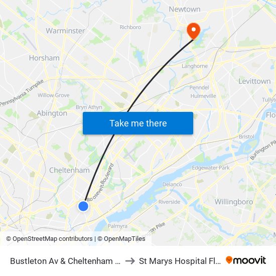 Bustleton Av & Cheltenham Av - Fs to St Marys Hospital Floor 1 map