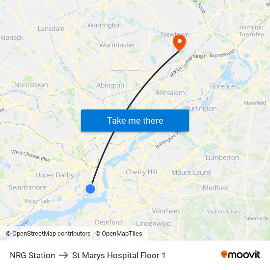 NRG Station to St Marys Hospital Floor 1 map