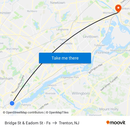 Bridge St & Eadom St - Fs to Trenton, NJ map