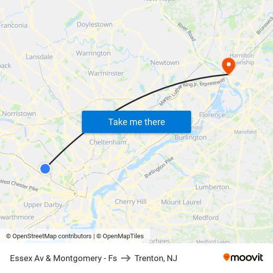 Essex Av & Montgomery - Fs to Trenton, NJ map
