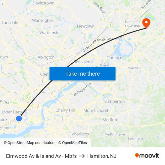 Elmwood Av & Island Av - Mbfs to Hamilton, NJ map